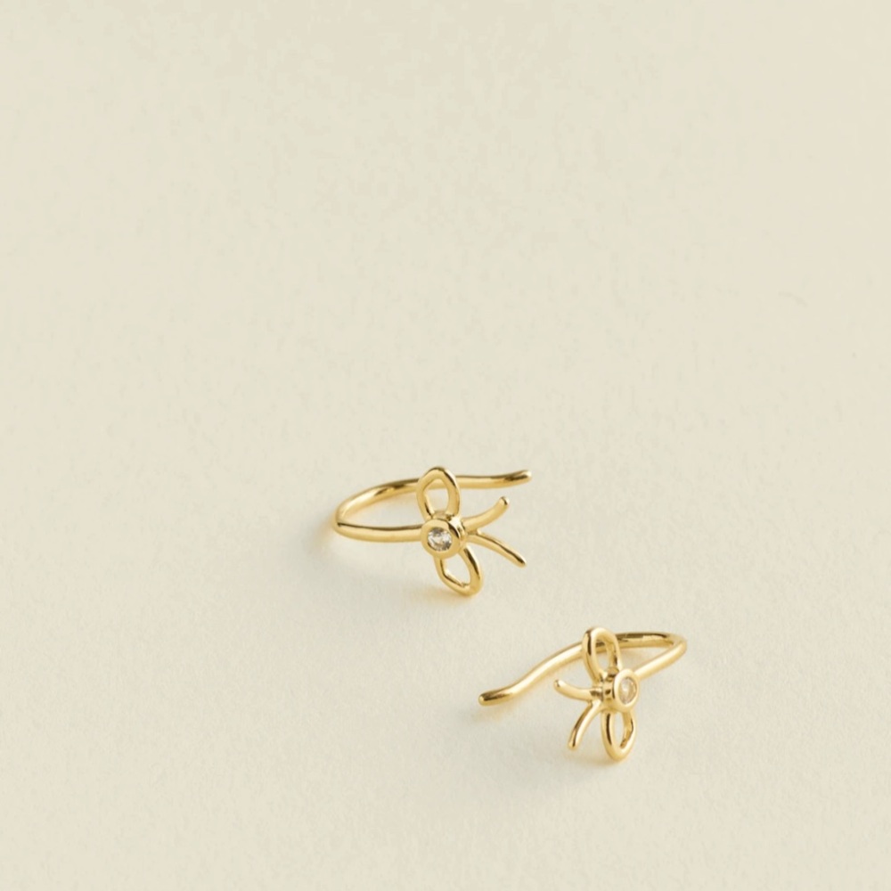 Madewell Demi Fine Crystal Bow Earrings